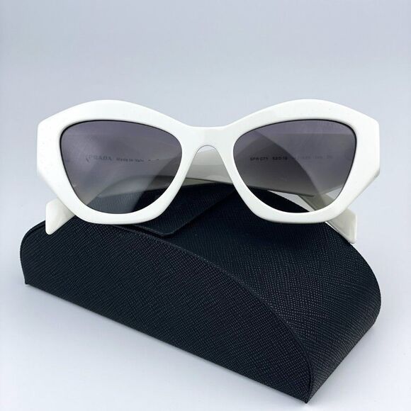 NEW Prada PR07YS 142130 White Grey Gradient Cat Eye Women Sunglasses - Picture 2 of 13